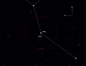 MIzar og Alcor i stjernebilledet Karslvognen